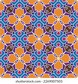 Seamless vector background with repeat pattern.Abstract ethnic rug ornamental seamless pattern.Perfect for fashion, textile design, cute themed fabric, on wall paper, wrapping paper and home decor.