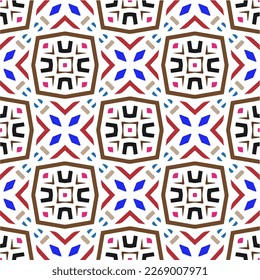 Seamless vector background with repeat pattern.Abstract ethnic rug ornamental seamless pattern.Perfect for fashion, textile design, cute themed fabric, on wall paper, wrapping paper and home decor.