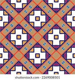 Seamless vector background with repeat pattern.Abstract ethnic rug ornamental seamless pattern.Perfect for fashion, textile design, cute themed fabric, on wall paper, wrapping paper and home decor.
