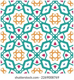 Seamless vector background with repeat pattern.Abstract ethnic rug ornamental seamless pattern.Perfect for fashion, textile design, cute themed fabric, on wall paper, wrapping paper and home decor.
