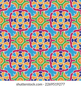 Seamless vector background with repeat pattern.Abstract ethnic rug ornamental seamless pattern.Perfect for fashion, textile design, cute themed fabric, on wall paper, wrapping paper and home decor.