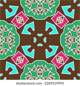 Seamless vector background with repeat pattern.Abstract ethnic rug ornamental seamless pattern.Perfect for fashion, textile design, cute themed fabric, on wall paper, wrapping paper and home decor.