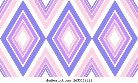 Seamless vector background with rhombus pattern. Pink, purple and white colors.