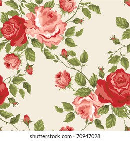 Seamless vector background with roses