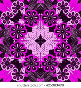 Seamless  vector  background with round ornament.  