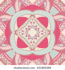 Seamless  vector  background with round ornament.  