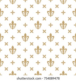 Seamless vector background with royal lily. Floral ornament. Graphic modern pattern.