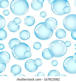 seamless vector background with shiny soap bubbles 