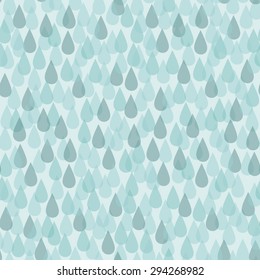 Seamless vector background with simple transparent rain drops