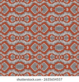 Fundo de vetor sem costura, padrão de pele de cobra.Fundo de vetor sem costura, padrão de pele de cobra. Fundo de couro animal réptil. Textura sem costura monocromática do vetor