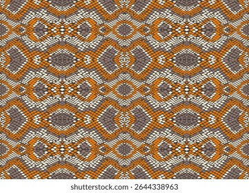 Fundo de vetor sem costura, padrão de pele de cobra.Fundo de vetor sem costura, padrão de pele de cobra. Fundo de couro animal réptil. Textura sem costura monocromática do vetor