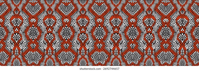 Fundo de vetor sem costura, padrão de pele de cobra.Fundo de vetor sem costura, padrão de pele de cobra. Fundo de couro animal réptil. Textura sem costura monocromática do vetor
