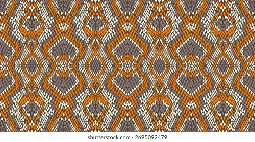 Fundo de vetor sem costura, padrão de pele de cobra.Fundo de vetor sem costura, padrão de pele de cobra. Fundo de couro animal réptil. Textura sem costura monocromática do vetor