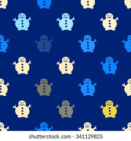 seamless vector background with snowflake snowman for your design