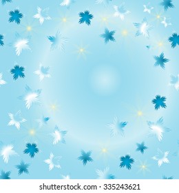 Seamless vector background with snowflakes and lights/ Snowflakes vector background/ Seamless vector background with snowflakes and lights