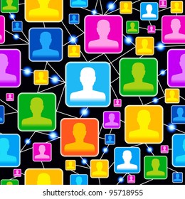 Seamless vector background. social media, communication in the global computer networks.File is saved in AI10 EPS version. This illustration contains a transparency