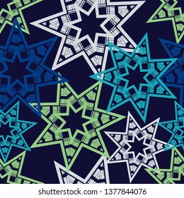 Seamless vector background. Stars with hatching. Hand drawing. Can be used for wallpaper, textile, invitation card, wrapping, web page background.