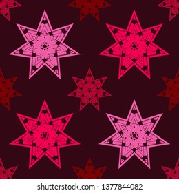 Seamless vector background. Stars with hatching. Hand drawing. Can be used for wallpaper, textile, invitation card, wrapping, web page background.