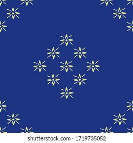 Seamless vector background. Stars on a blue background. Dark pattern.
