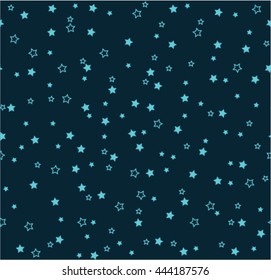 Seamless vector background with  stars on blue background. Night sky pattern
