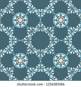 Seamless vector background. Stars from triangles. Polygons. Mosaic texture. Can be used for wallpaper, textile, invitation card, wrapping, web page background.
