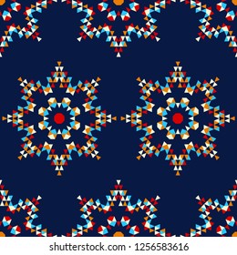 Seamless vector background. Stars from triangles. Polygons. Mosaic texture. Can be used for wallpaper, textile, invitation card, wrapping, web page background.