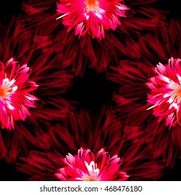 Seamless vector background with stylized floral motifs.