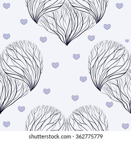 Seamless vector background. Stylized heart.