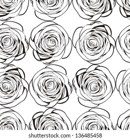 Seamless vector background of stylized roses