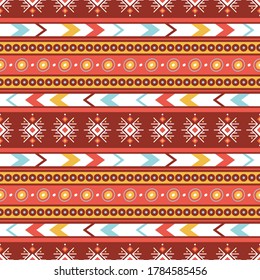Fondo vectorial impecable con ornamento geométrico tribal. Patrón étnico de la tela de moda. Huella abstracta con motivos tradicionales orientales populares.