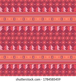 Seamless vector background with tribal geometric ornament. Ethnic pattern for fashion fabric. Abstract print with traditional oriental folk motives.