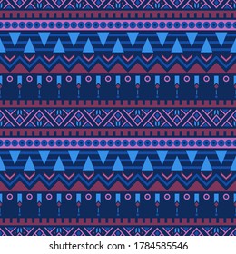 Fondo vectorial impecable con ornamento geométrico tribal. Patrón étnico de la tela de moda. Huella abstracta con motivos tradicionales orientales populares.