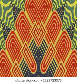 Seamless vector background with tribal motifs. Print. Repeating background. Cloth design, wallpaper.