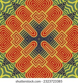 Seamless vector background with tribal motifs. Print. Repeating background. Cloth design, wallpaper.