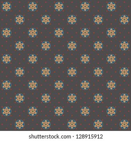 Seamless vector background. Vintage calico pattern. Easily edit the colors. This ornament is part of collection oriental patterns.