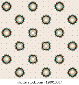 Seamless vector background. Vintage calico pattern. Easily edit the colors. This ornament is part of collection oriental patterns.
