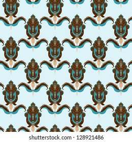Seamless vector background. Vintage damask pattern. Easily edit the colors