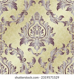 seamless vector background. Vintage background with damask pattern in retro style. Turkish, Indian, Islam, Arabic motif, vector Illustration
