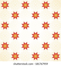 Seamless vector background. Vintage floral pattern in modern style. Simple delicate ornament.  Aquilegia buds. 