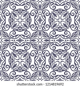 Seamless vector background. Vintage ornamental template with pat