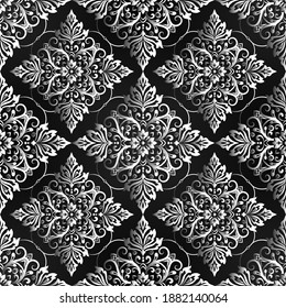 Fondo vectorial impecable. Plantilla ornamental vintage con patrón. color negro y blanco. Mosaico.