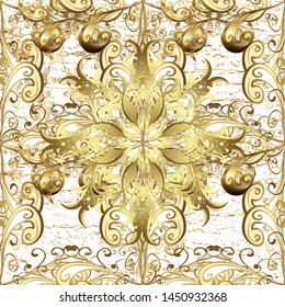 Seamless vector background. Wallpaper baroque, damask. Seamless floral pattern. Graphic modern seamless pattern on white and beige colors.