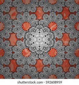 Seamless vector background. Wallpaper baroque, damask. Golden elements on background. Floral pattern. Stylish graphic pattern.