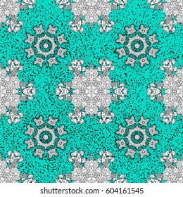 Seamless vector background. Wallpaper baroque, damask. Graphic modern seamless pattern on blue background. Seamless floral pattern.