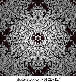 Seamless vector background. Wallpaper baroque, damask. Graphic modern seamless pattern on brown background. Seamless floral pattern.