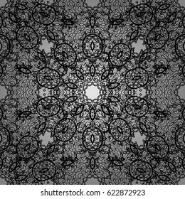 Seamless vector background. Wallpaper baroque, damask. Graphic modern seamless pattern on gray background. Seamless floral pattern.