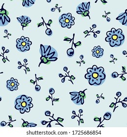 Impresión vectorial transparente fondo papel de pared flor planta patrón azul para tela o papel de envoltura de impresión textil