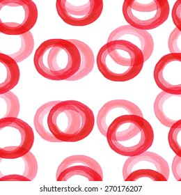 Seamless vector background with watercolor circles. 