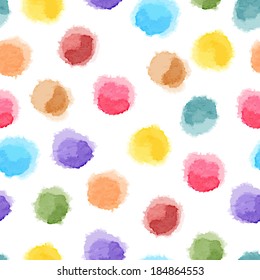 Seamless vector background with watercolor dots