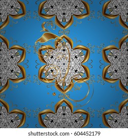 Seamless vector background with white doodles. Seamless pattern floral pattern. Wallpaper baroque, damask. Graphic modern pattern.